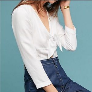 Anthro tie front top by Maeve, size 6